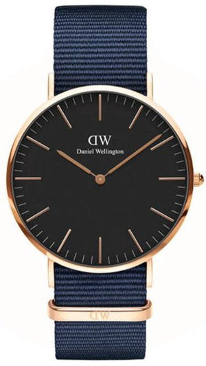 Daniel Wellington Classic Bayswater Black Dial Black NATO Strap Watch For Men - DW00100277 Authentic Buy Shop Now