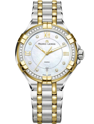 Maurice Lacroix Aikon Diamonds Mother of Pearl Dial Two Tone Steel Strap Watch for Women - A11006-DY503-171-1 Authentic Buy Shop Now