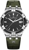 Maurice Lacroix Aikon Quartz Black Dial Green Crocodile Leather Strap Watch for Men - AI1008-PVB21-330-1 Authentic Buy Shop Now