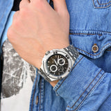 Maurice Lacroix Aikon Chronograph Black Dial Silver Steel Strap Watch for Men - AI1018-SS002-330-1 Authentic Buy Shop Now