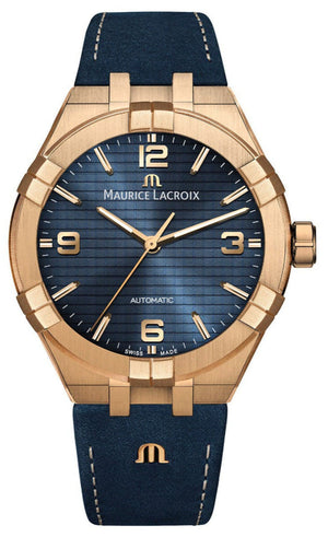 Maurice Lacroix Aikon Limited Edition Blue Dial Blue Leather Strap Watch For Men - AI6008-BRZ01-420-1 Authentic Buy Shop Now