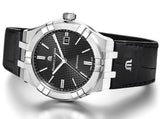 Maurice Lacroix Aikon Date Automatic Black Dial Black Leather Strap Watch For Men - AI6008-SS001-330-1 Authentic Buy Shop Now