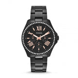 Fossil Cecile Multi Function Crystals Black Dial Black Steel Strap Watch for Women - AM4522 Authentic Buy Shop Now