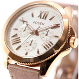 Fossil Cecile White Dial Beige Leather Strap Watch for Women - AM4532 Authentic Buy Shop Now