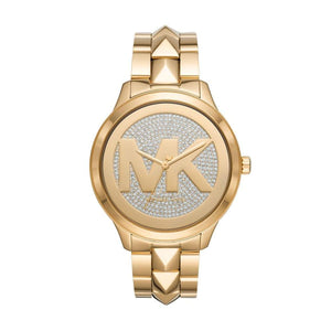 Michael Kors Runway Mercer Crystals Gold Dial Gold Steel Strap Watch For Women - MK6714 Authentic Buy Shop Now