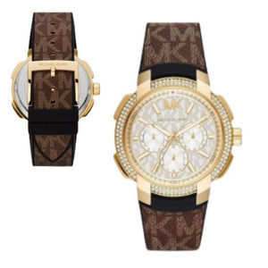 Michael Kors Sidney Multifunction White Dial Brown Leather Strap Watch For Women - MK6948 Authentic Buy Shop Now