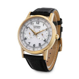 Citizen Watch Eco Drive Day & Date White Dial Black Leather Strap Watch For Men - AO9003-16A Authentic Buy Shop Now