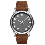 Emporio Armani Luigi Quartz Gray Dial Brown Leather Strap Watch For Men - AR11070 Authentic Buy Shop Now