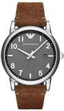 Emporio Armani Luigi Quartz Gray Dial Brown Leather Strap Watch For Men - AR11070 Authentic Buy Shop Now