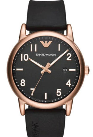 Emporio Armani Luigi Quartz Black Dial Black Rubber Strap Watch For Men - AR11097 Authentic Buy Shop Now