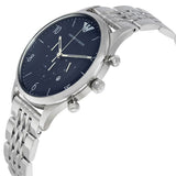 Emporio Armani Chronograph Blue Dial Silver Steel Strap Watch For Men - AR1942 Authentic Buy Shop Now