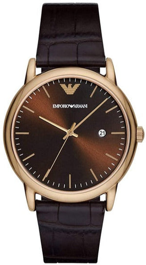 Emporio Armani Luigi Classic Brown Dial Brown Leather Strap Watch For Men - AR2503 Authentic Buy Shop Now