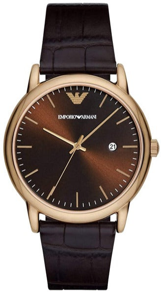 Emporio Armani Luigi Classic Brown Dial Brown Leather Strap Watch For Men - AR2503 Authentic Buy Shop Now