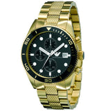 Emporio Armani Chronograph Black Dial Gold Steel Strap Watch For Men - AR5857 Authentic Buy Shop Now