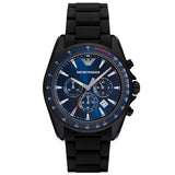 Emporio Armani Sigma Chronograph Blue Dial Black Silicone Strap Watch For Men - AR6121 Authentic Buy Shop Now