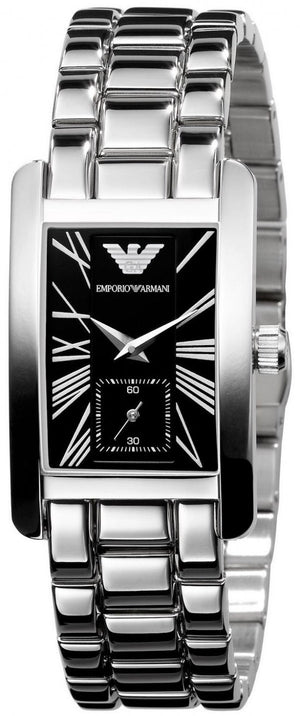 Emporio Armani Classic Black Dial Silver Stainless Steel Watch For Women - AR0157 Authentic Buy Shop Now