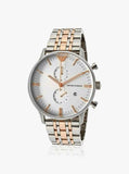 Emporio Armani Chronograph White Dial Two Tone Steel Strap Watch For Men - AR0399 Authentic Buy Shop Now
