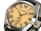 Emporio Armani Classic Beige Dial Brown Leather Strap Watch for Men - AR0645 Authentic Buy Shop Now