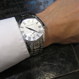 Emporio Armani Classic Quartz Silver Dial Silver Steel Strap Watch For Men - AR0647 Authentic Buy Shop Now