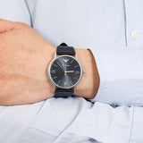 Emporio Armani Kappa Analog Quartz Black Dial Black Leather Strap Watch For Men - AR11013 Authentic Buy Shop Now