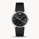 Emporio Armani Kappa Analog Quartz Black Dial Black Leather Strap Watch For Men - AR11013 Authentic Buy Shop Now