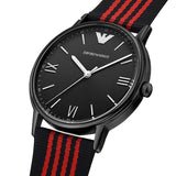 Emporio Armani Kappa Black Dial Two Tone NATO Strap Watch For Men - AR11015 Authentic Buy Shop Now