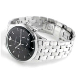 Emporio Armani Chronograph Black Dial Silver Steel Strap Watch For Men - AR11017 Authentic Buy Shop Now
