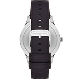 Emporio Armani Lambda Classic Quartz Black Dial Black Leather Strap Watch For Men - AR11020 Authentic Buy Shop Now
