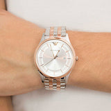 Emporio Armani Lambda Analog Silver Dial Two Tone Steel Strap Watch For Men - AR11044 Authentic Buy Shop Now