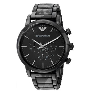 Emporio Armani Luigi Chronograph Black Dial Black Steep Strap Watch For Men - AR11045 Authentic Buy Shop Now