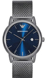 Emporio Armani Luigi Quartz Blue Dial Grey Mesh Bracelet Watch For Men - AR11053 Authentic Buy Shop Now