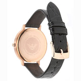 Emporio Armani Kappa Quartz Black Dial Black Leather Strap Watch For Women - AR11064 Authentic Buy Shop Now