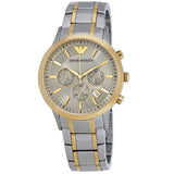 Emporio Armani Renato Chronograph Quartz Silver Dial Two Tone Steel Strap Watch For Men - AR11076 Authentic Buy Shop Now