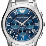 Emporio Armani Chronograph Quartz Blue Dial Silver Steel Strap Watch For Men - AR11082 Authentic Buy Shop Now