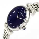 Emporio Armani Gianni T Bar Dark Blue Dial Silver Stainless Steel Watch For Women - AR11091 Authentic Buy Shop Now