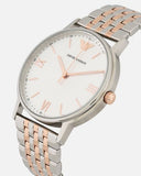 Emporio Armani Kappa Quartz Silver Dial Two Tone Mesh Bracelet Watch For Men - AR11093 Authentic Buy Shop Now