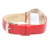 Emporio Armani Kappa Classic Quartz Silver Dial Red Leather Strap Watch For Women - AR11114 Authentic Buy Shop Now