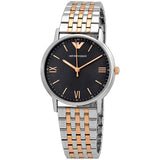 Emporio Armani Kappa Quartz Black Dial Two Tone Mesh Bracelet Watch For Men - AR11228 Authentic Buy Shop Now