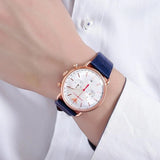Emporio Armani Aviator Silver Dial Blue Leather Strap Watch For Men - AR11123 Authentic Buy Shop Now