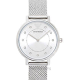 Emporio Armani Kappa Silver Dial Silver Mesh Bracelet Watch For Women - AR11128 Authentic Buy Shop Now