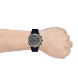 Emporio Armani Aviator Quartz Grey Dial Blue Fabric Strap Watch For Men - AR11144 Authentic Buy Shop Now