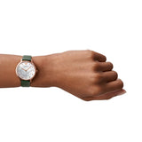 Emporio Armani Mother of Pearl Dial Green Leather Strap Watch For Women - AR11150 Authentic Buy Shop Now