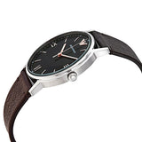 Emporio Armani Kappa Quartz Black Dial Brown Leather Strap Watch For Men - AR11153 Authentic Buy Shop Now