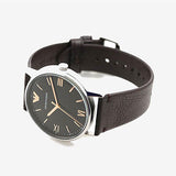 Emporio Armani Kappa Quartz Black Dial Brown Leather Strap Watch For Men - AR11153 Authentic Buy Shop Now