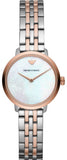 Emporio Armani Modern Slim Analog Mother of Pearl Dial Two Tone Steel Strap Watch For Women - AR11157 Authentic Buy Shop Now