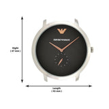 Emporio Armani Modern Slim Quartz Grey Dial Black Leather Strap Watch For Men - AR11162 Authentic Buy Shop Now