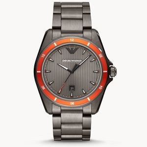 Emporio Armani Sigma Quartz Grey Dial Grey Steel Strap Watch For Men - AR11178 Authentic Buy Shop Now