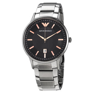 Emporio Armani Renato Quartz Black Dial Silver Steel Strap Watch For Men - AR11179 Authentic Buy Shop Now