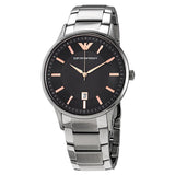 Emporio Armani Renato Quartz Black Dial Silver Steel Strap Watch For Men - AR11179 Authentic Buy Shop Now