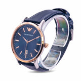Emporio Armani Renato Analog Blue Dial Blue Leather Strap Watch For Men - AR11188 Authentic Buy Shop Now